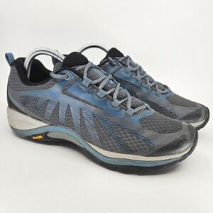 Womens Merrell All Out Blaze Sieva Hiking Trail Running Shoes Gray Blue Vibram 9